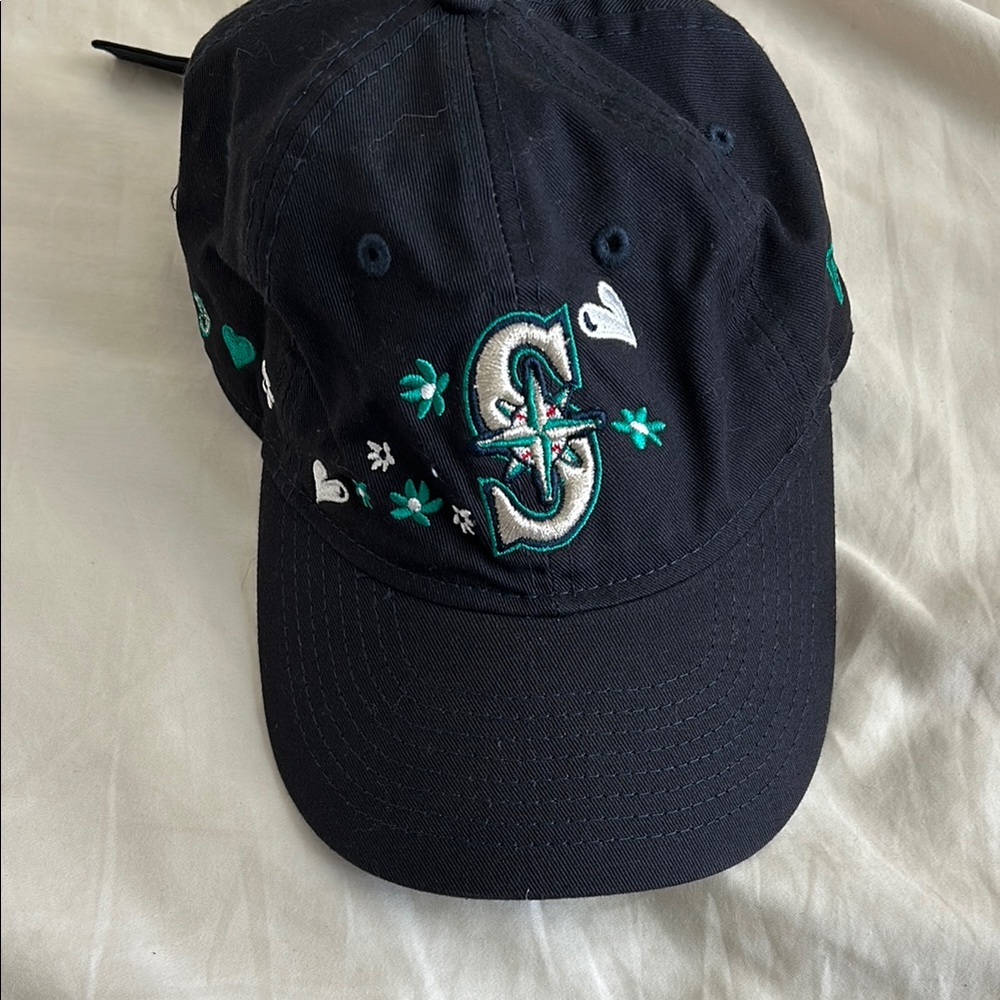 Kids Black and Green Embroidered Cap